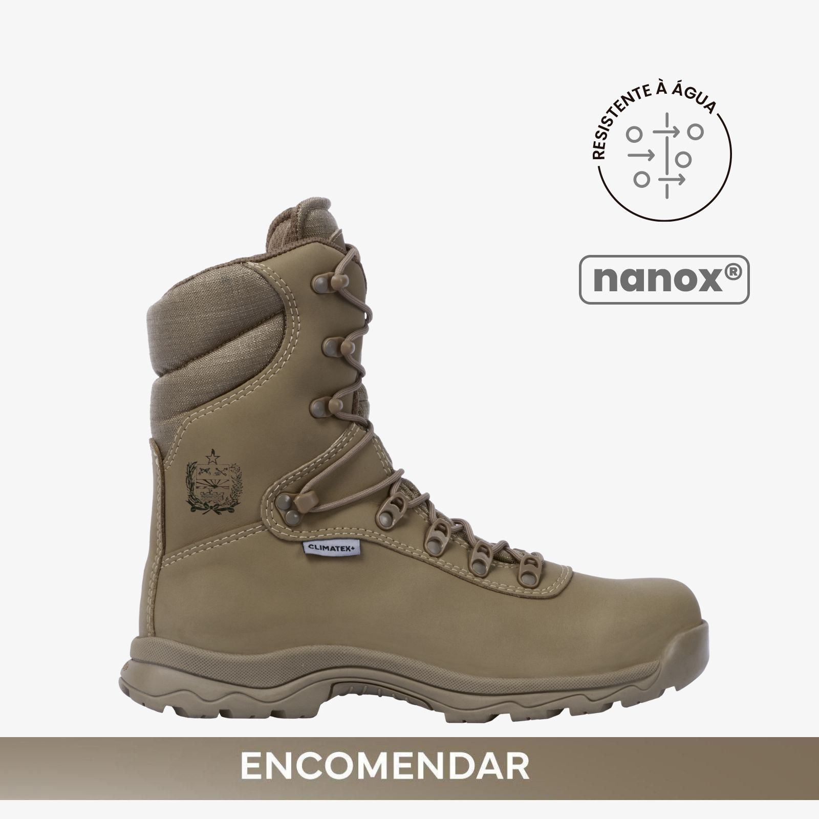 Coturno Padrão PMSC - Cáqui - Resistente à Água - Encomendar